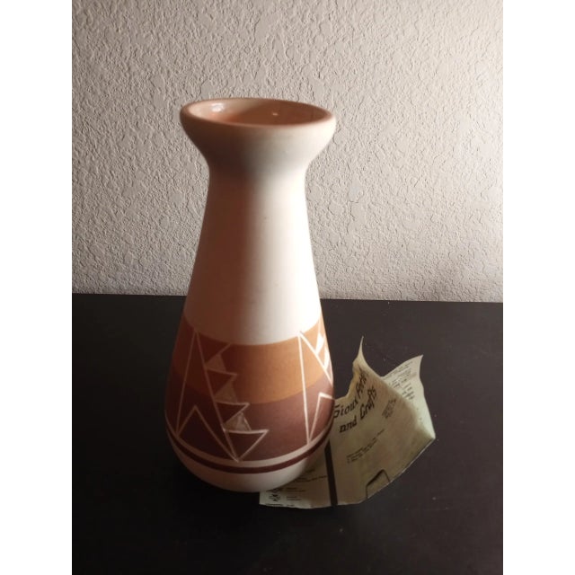 This is a STUNNING Signed Sioux Pottery 7.5" Vase with Certificate of Authenticity Procured at auction BOX 28