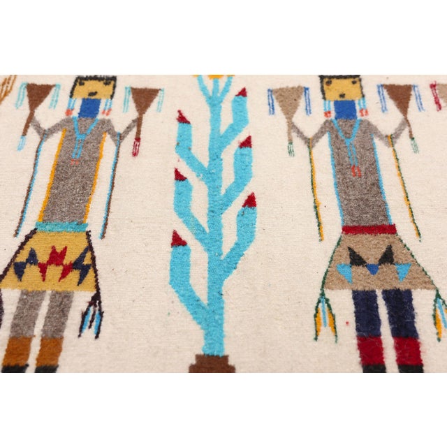 Mid 20th Century Vintage Yeibichai Southwest Rug, 02'01 X 02'00 For Sale - Image 5 of 10