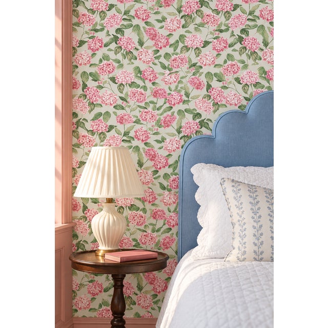 Our Hydrangea Blooms Botanical Wallpaper began as a hand-painted watercolor, with each petal added one by one to capture...