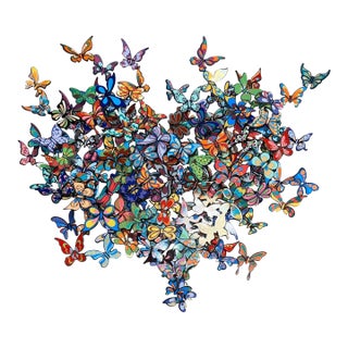 David Kracov 'My Heart Is All a Flutter' 3 Layer Metal Wall Sculpture With Coa For Sale
