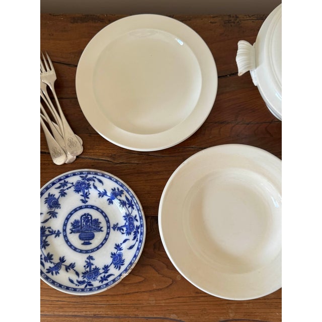 Metal Vintage Christofle Monogramed Silverplate Flatware, Forks & Spoons For Sale - Image 7 of 8