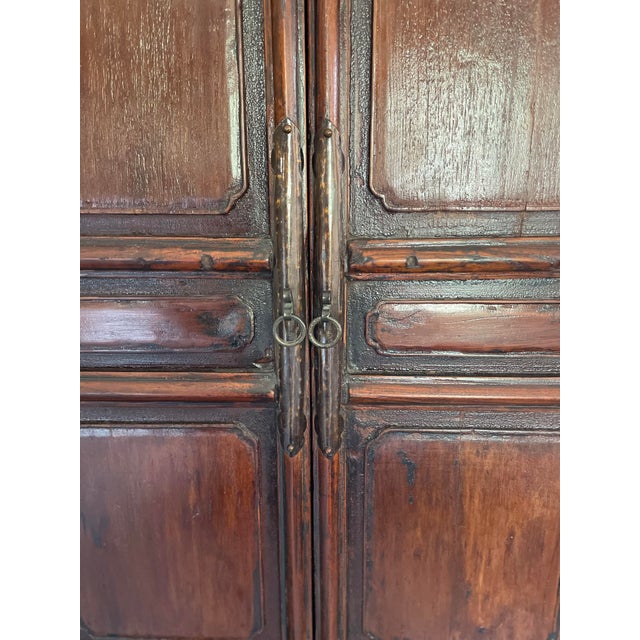 Wood 19th Century Chinese Extra Large Elm Cabinet For Sale - Image 7 of 8