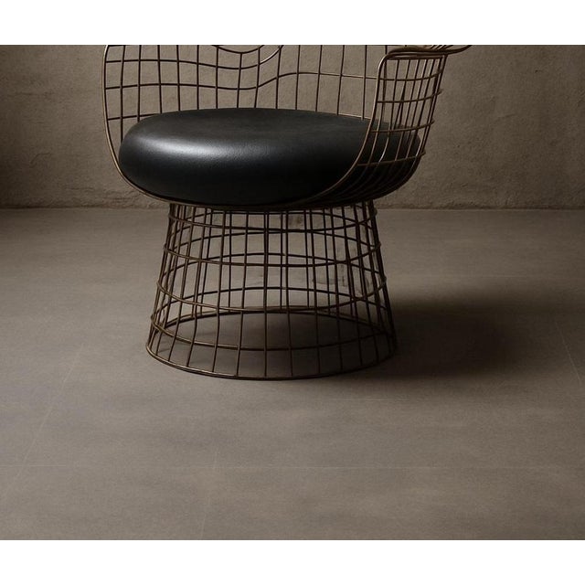 Wireframe Armchair in Bronze and Leather by Marsica Fossati For Sale - Image 4 of 8