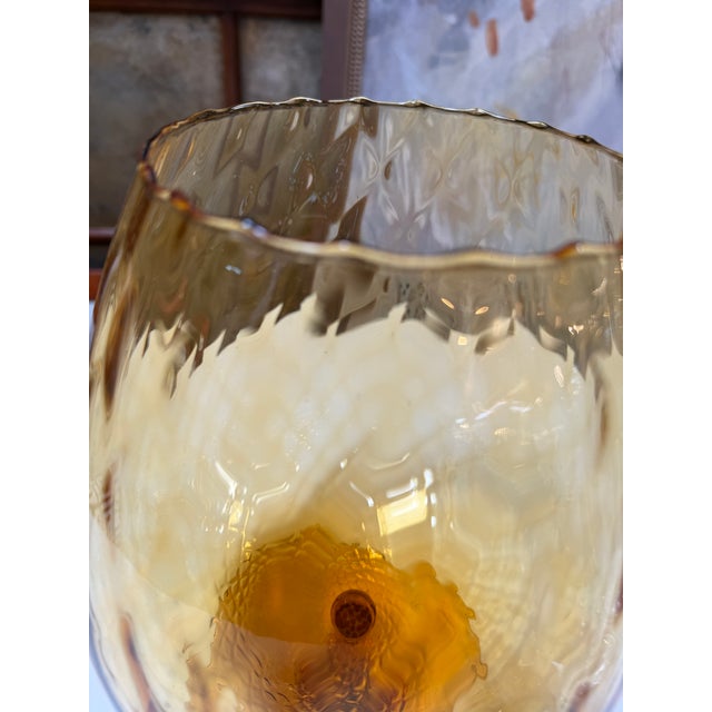 Empoli Italian Amber Glass Vase For Sale - Image 11 of 12