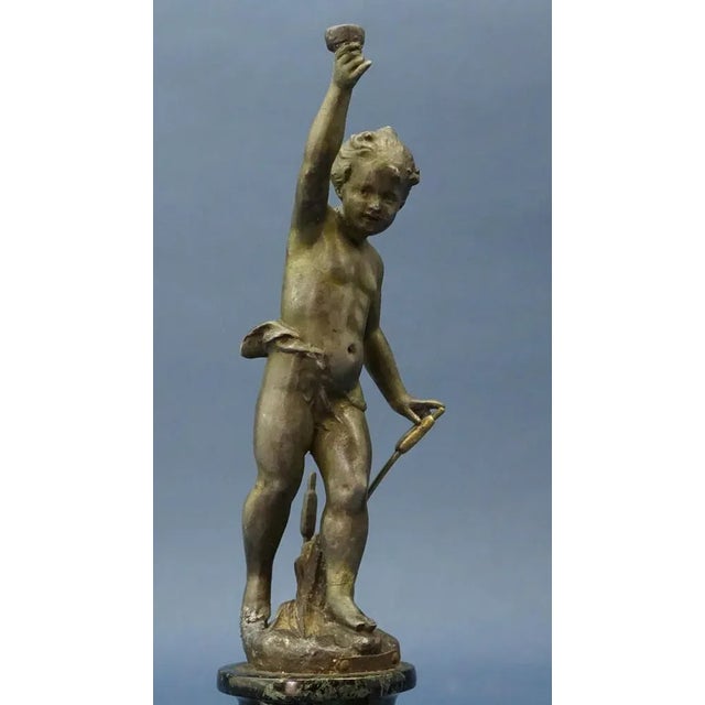 Bronzed Metal La Source Liberty Sculpture of Cherubic Putto by Ernest Justin Ferrand, 19th Century For Sale - Image 12 of 18