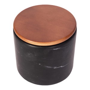 Artifacts Trading Company Storage Canister with Sealed Wood Top in Black, Medium