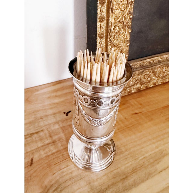 1910s Antique Silver Toothpick Holder From the Ritz Hotel London For Sale - Image 5 of 6
