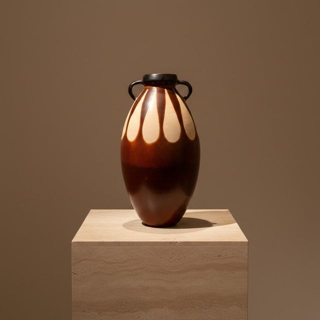 Signed Chulucanas Peru Pottery Vase-Segundo Carmen-Large Studio Ceramic-Floor For Sale - Image 6 of 11