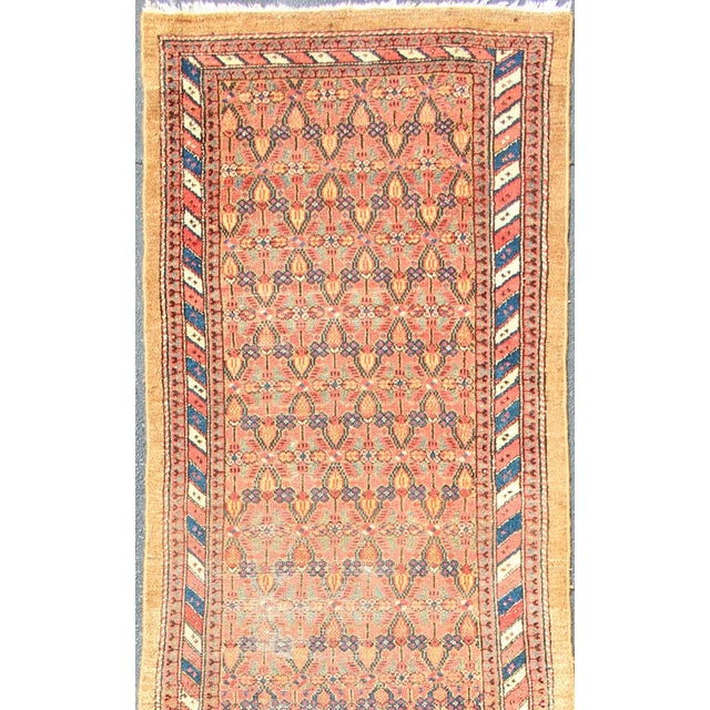 Antique Persian Malayer Runner With Soft Blue and Apricot 3'3 X 13'3 For Sale - Image 4 of 15