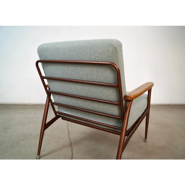 1950’s Mid-Century Modern Baumritter Metal & Wood Lounge Chair For Sale - Image 11 of 12