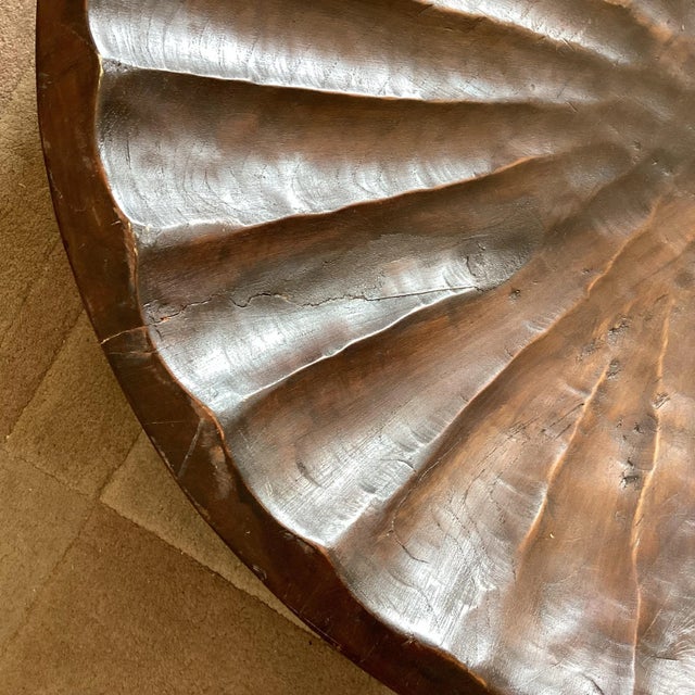 1970s Massive Vintage Hand-Carved Wooden Bowl – 27” Wide, 36 Lb Rustic Statement Piece For Sale - Image 5 of 11