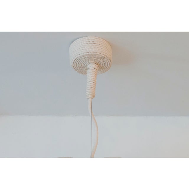 Contemporary Custom Hanging Light Fixture Cotton Rope Pumpkin Shape For Sale - Image 3 of 3