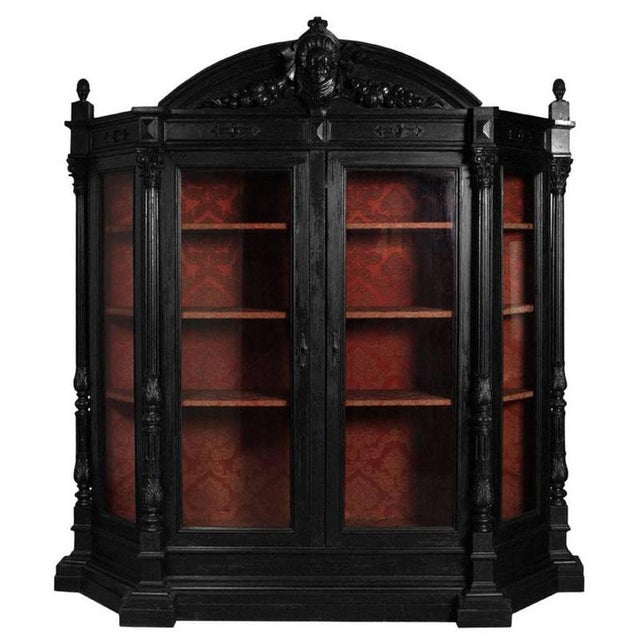 18th Century Ebonized Carved Walnut Display Cabinet by Andrea Palladio For Sale - Image 6 of 7