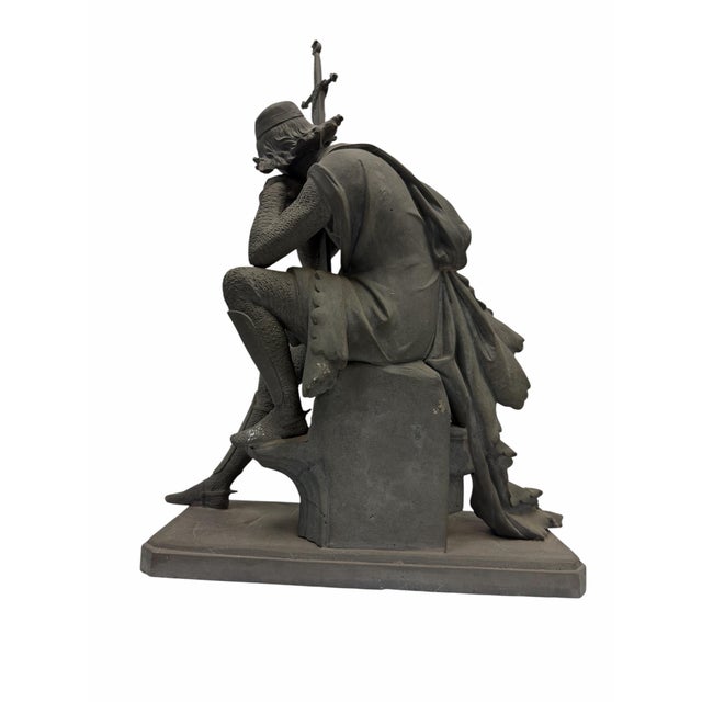 Early 20th Century Antique French Patinated Spelter "Le Cid" Sculpture by Eugène Laurent For Sale - Image 5 of 9
