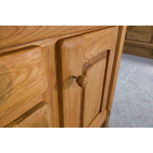 Wood Large Elm 4-Door Sideboard, 1980s For Sale - Image 7 of 15