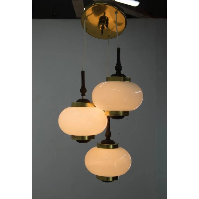Midcentury Chandelier attributed to Polam Bielsko, Poland, 1970s For Sale - Image 4 of 7