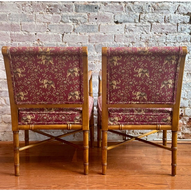Pair of Faux Bamboo Hickory Chairs For Sale - Image 4 of 4