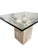 Beige Modern Travertine Base Table With Glass Top For Sale - Image 8 of 12