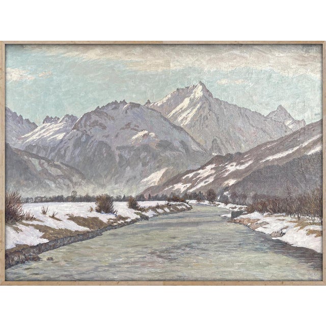 Alex Weise, Snowy Landscape, Oil Painting on Canvas, 1920s For Sale - Image 16 of 16