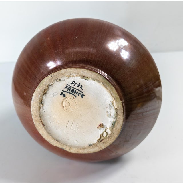 Early 20th Century French Art Nouveau Pottery Vase, Signed For Sale - Image 9 of 14