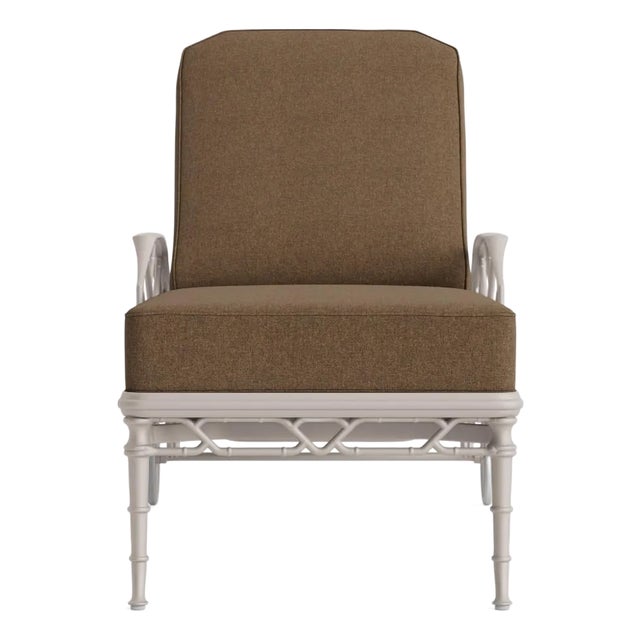 Brown Jordan Calcutta Adjustable Chaise Lounge, Dove frame with Fusion Moccasian fabric For Sale