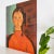 Expressionist Portrait Painting 'Girl With Pigtails' After Modigliani For Sale - Image 6 of 8