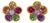 Richard Kerr Multicolor Crystal Flower Clip Earrings For Sale