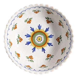 French Floral Serving Bowl, 1800s For Sale