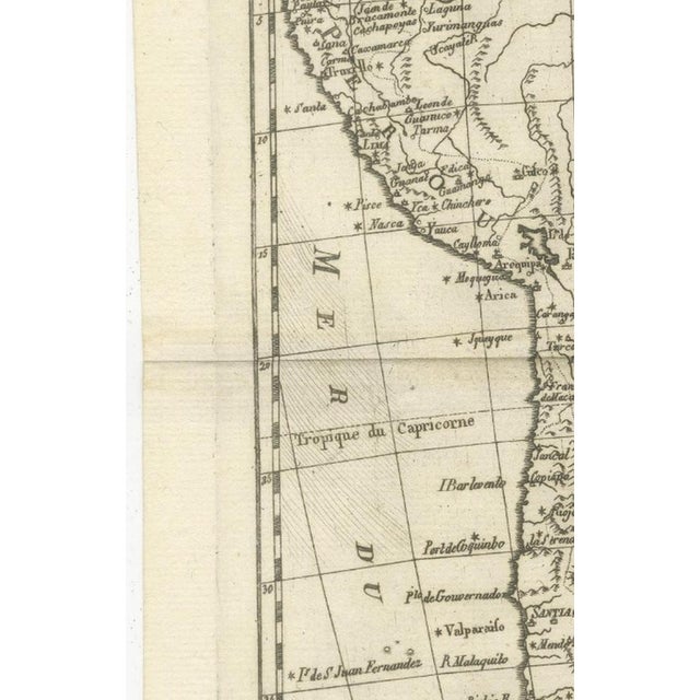 Antique South America Enlightenment Map by Rigobert Bonne, 1780s For Sale - Image 6 of 12