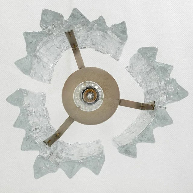 Small Murano Ice Glass Pendant Light, Germany, 1970s For Sale - Image 3 of 10