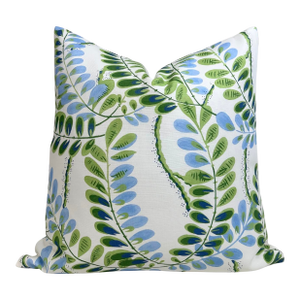 Augusta Floral Pillow in Blue/Green, 20x20 Pillow