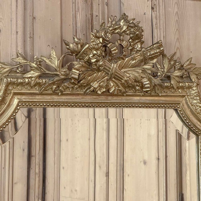 Antique 19th Century French Louis XVI Gilded Mirror For Sale - Image 10 of 18