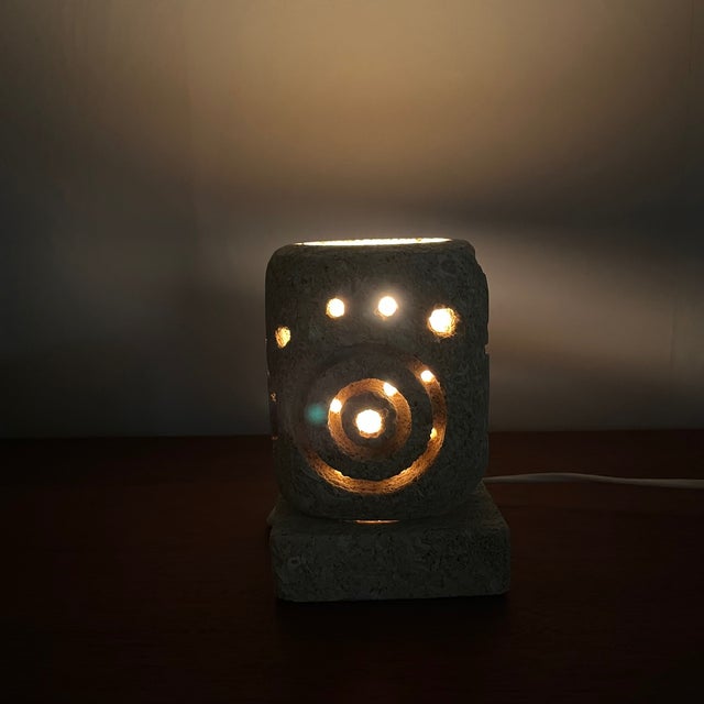 Limestone Table Lamp in the style of Gerard Esnault, 1960-1970s For Sale - Image 10 of 16