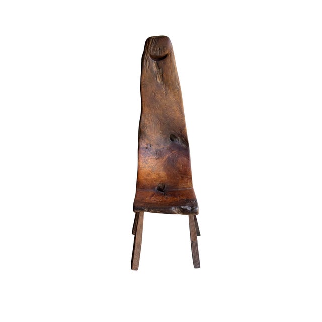 Monumental Antique Javanese Sculptural Throne Stool, Modern Organic For Sale - Image 9 of 11