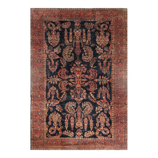 1900 - 1909 Navy Antique Mohajeran Sarouk For Sale