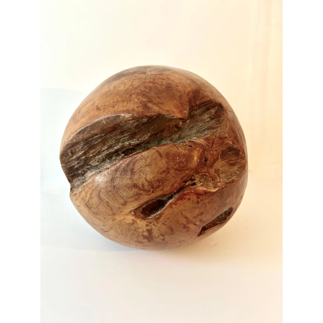 Round Hand Carved Wooden Organic Sculpture For Sale - Image 10 of 10