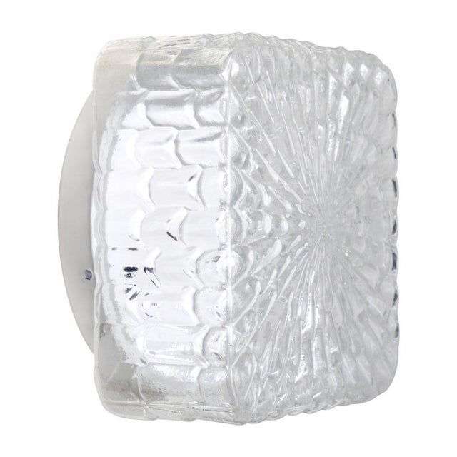 Mid-Century Square Clear Glass Wall Lamp Sconce For Sale - Image 11 of 11