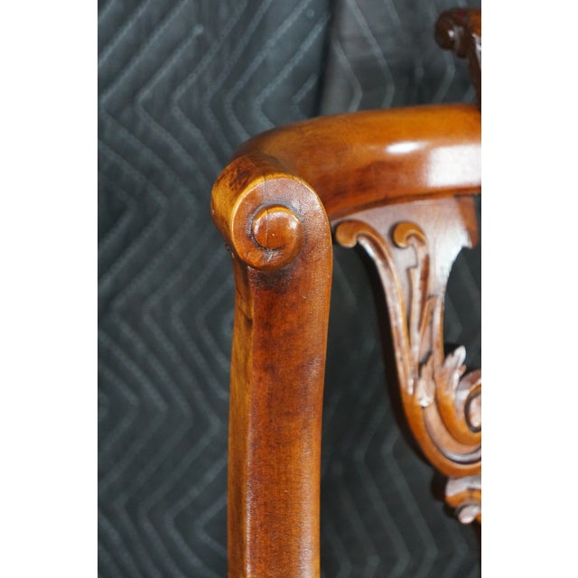 Antique 19th C. Mahogany Regency Empire Klismos Library Desk Gondola Arm Chair For Sale - Image 4 of 18