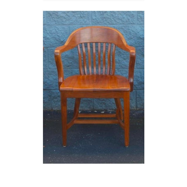 Late 20th Century 20th Century Victorian Style Oak Bankers Chair For Sale - Image 5 of 8