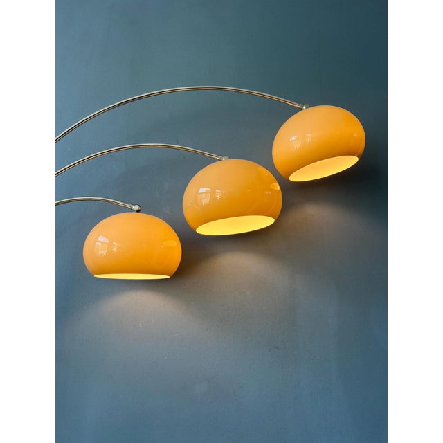 Vintage Space Age Mushroom Triple Arc Floor Lamp from Dijkstra For Sale - Image 4 of 11