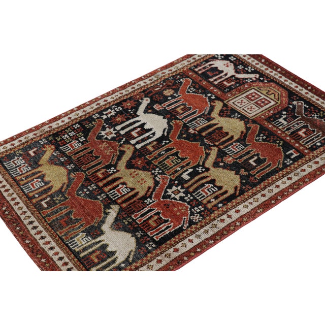 2010s Rug & Kilim’s Shirvan Style Rug in Black With Colorful Camel Pictorials For Sale - Image 5 of 7