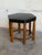 Black Black Leather Hexagonal Ottoman With Wooden Legs Danish Mid-Century Modern 1970s For Sale - Image 8 of 9