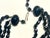 1950s MCM Jewelry Marked West Germany Three Strand Jet Glass Necklace For Sale - Image 5 of 5