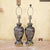 Early 21st Century Pair of Bradburn Gallery Hand-Painted Floral Ceramic Table Lamps With Shades For Sale - Image 5 of 18