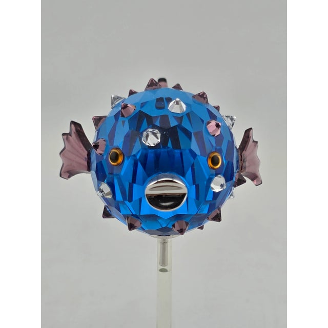 Vintage Swarovski Crystal Paradise Fish 626203 Cleona Capri Blue W Box. For Sale - Image 10 of 15