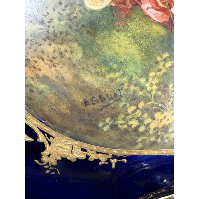 Antique French Cobalt Blue Porcelain Urn Vase by E. Collot, 1880s For Sale - Image 10 of 12