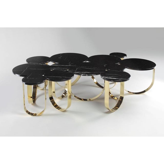 Cloud coffee table in marble & mirror polished brass by barberini & gunnell limited edition of 25 + 2 ap + 1 p....