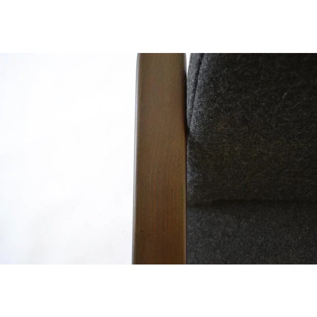 Wood Set of Vintage Dark Brown Oak & Felt Armchairs by Valerija Ema Supermaniene for Vilnius Furniture Factory, 1960s For Sale - Image 7 of 9