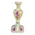 Antique Hand Painted Porcelain Candlestick Pink Roses Gold Gilt For Sale