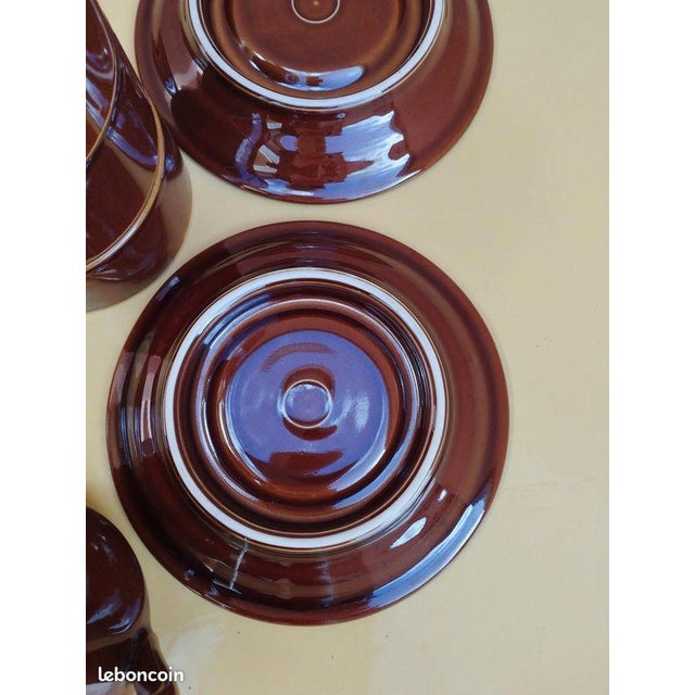 1970s Vintage Set of 4 Cups, 4 Saucers, 1 Milk Jug & 1 Tea or Coffee Pot, Set of 10 For Sale - Image 5 of 12